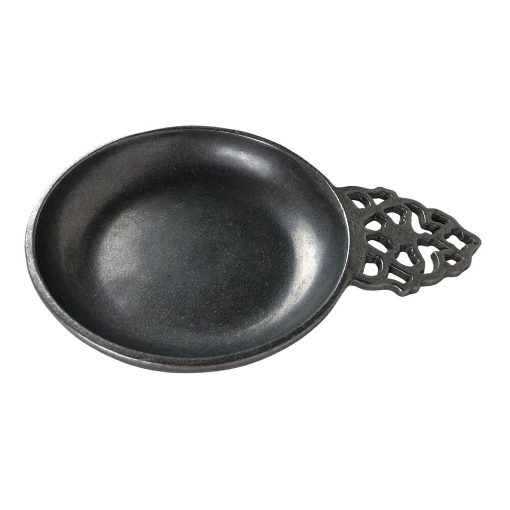 Carson Pewter Porringer Flat Decorative Handle Trinket Dish Tray Vintage Decor